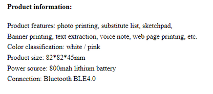 Portable Thermal Printer